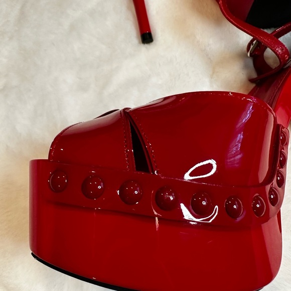 Miu Miu Glossy Red Heeled Sandals brand new - Picture 4 of 5